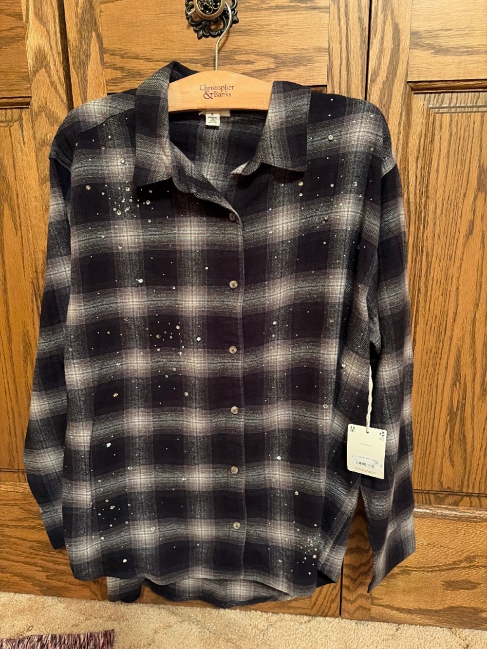 Flannel with rhinestones